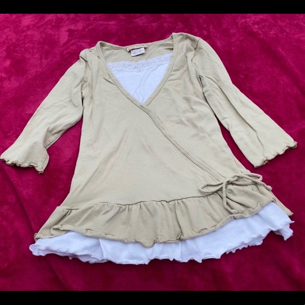 Knit Works ¾ sleeve layered girls top